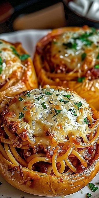 Spaghetti Garlic Bread Bowls