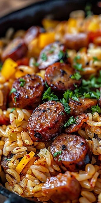 Cajun Sausage and Rice Skillet