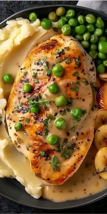 Delicious Ranch Chicken garnished with herbs and spices on a plate