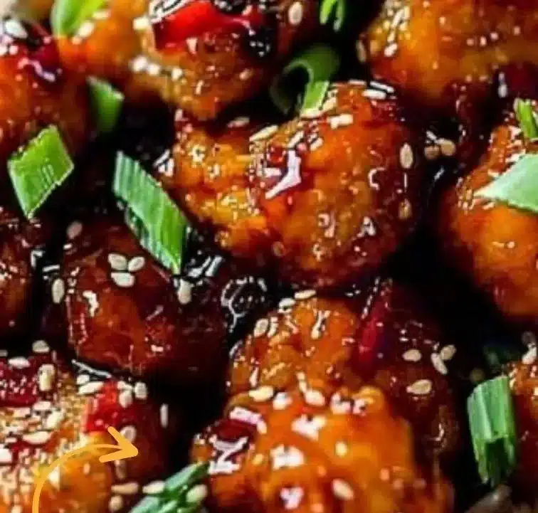 Delicious Sweet Chili Chicken served with fresh vegetables