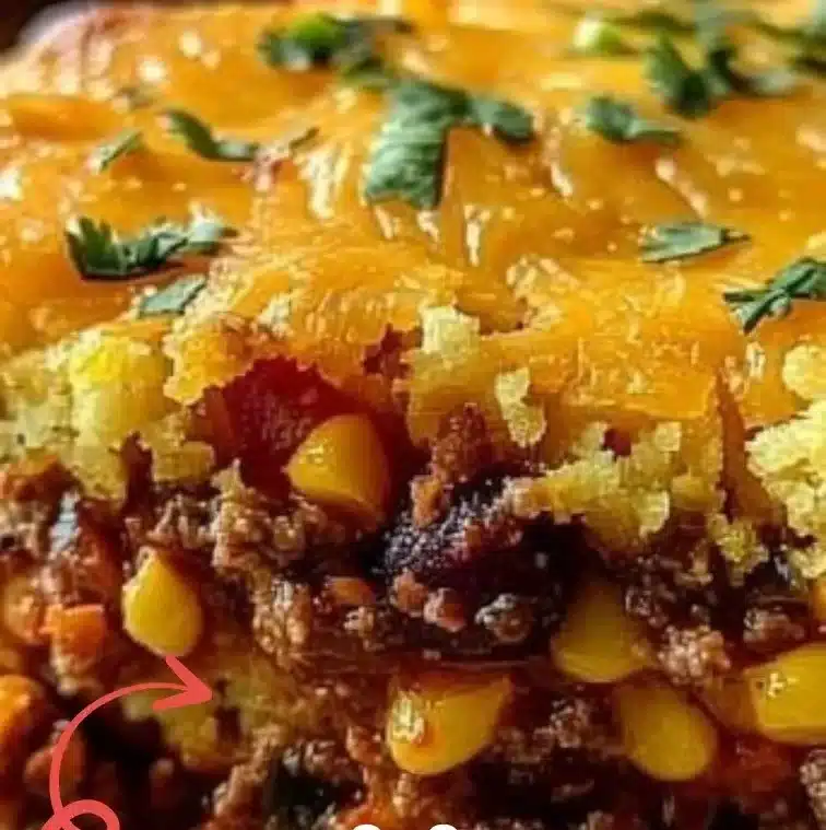 Delicious Tex-Mex Casserole served in a dish with toppings
