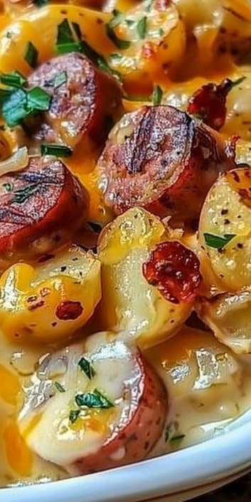 Cheesy Ranch Potatoes and Smoked Sausage