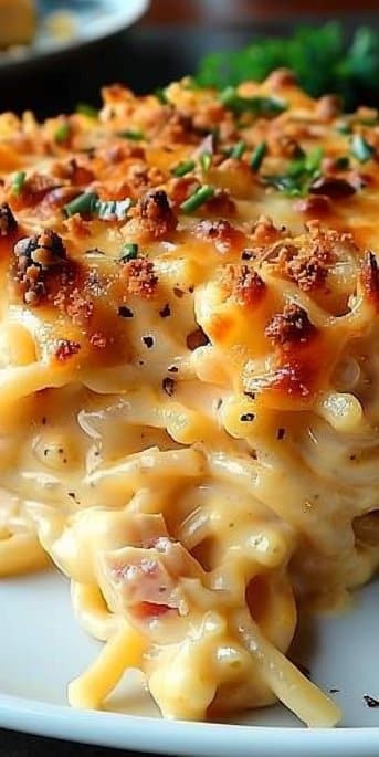 Easy Southern Cheesy Chicken Spaghetti Casserole