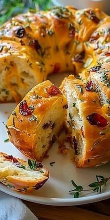 Savory Christmas Wreath Bread