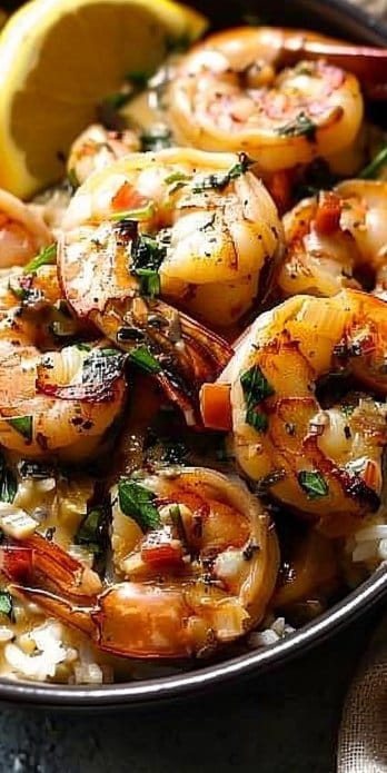One Pan Creamy Garlic Shrimp (Paleo, Whole30, Low Carb)