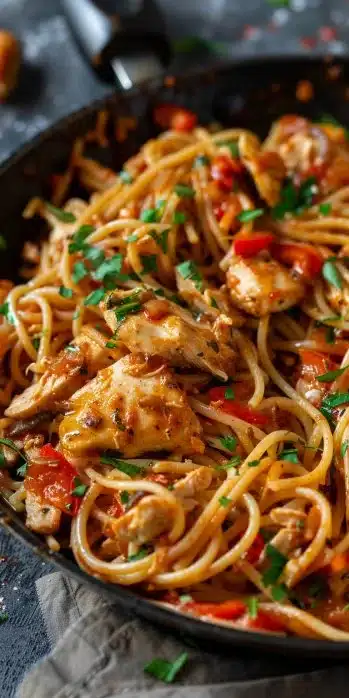 Delicious Cajun Chicken Pasta with vibrant flavors and spices