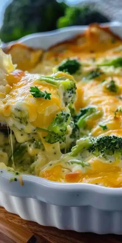 Delicious cheesy broccoli dip served with fresh vegetables