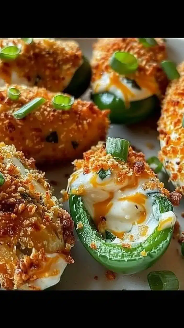 Plate of cheesy jalapeño poppers ready to serve with dipping sauce