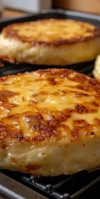 Freshly baked cottage cheese taler from the oven, golden and delicious.