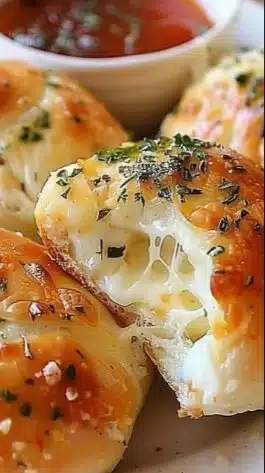 Delicious Garlic Herb Cheese Bombs ready to serve as a savory appetizer.