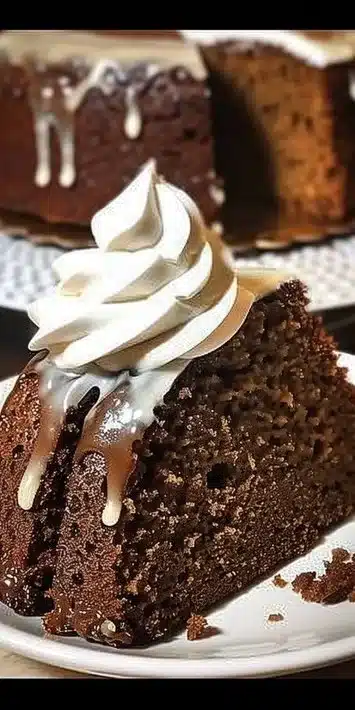 Deliciously spiced Gingerbread Cake topped with icing and festive decorations