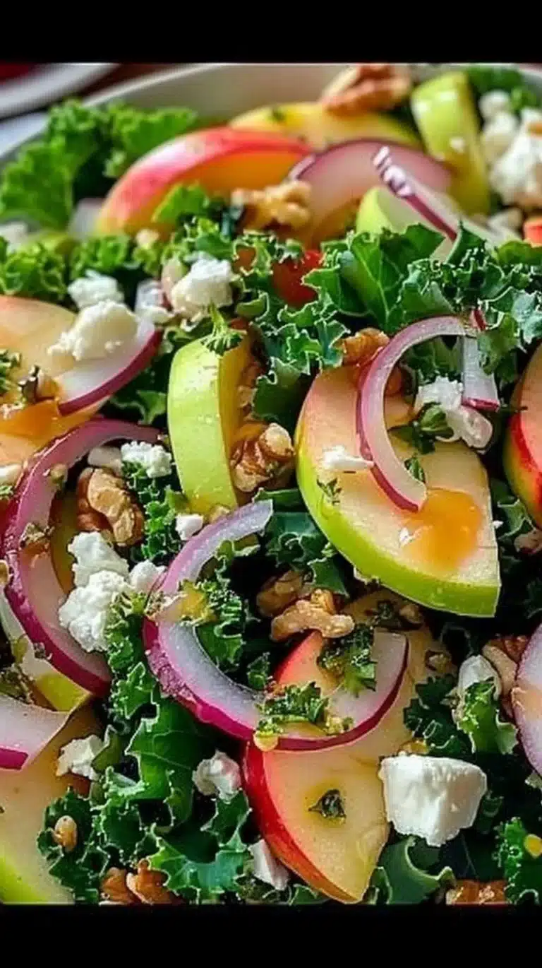 Kale Apple Lime Salad with vibrant ingredients and a zesty dressing