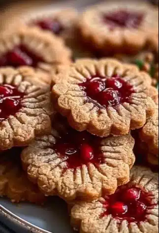 Delicious homemade Linzer Cookies filled with raspberry jam and dusted with powdered sugar.