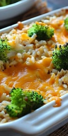 White Cheddar Broccoli Rice Casserole: 7 Minutes to Bliss