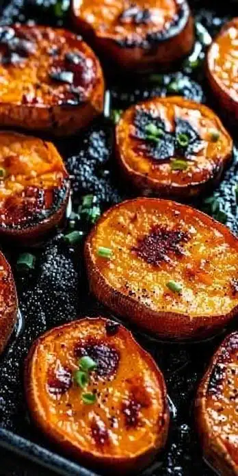 Perfectly baked sweet potatoes displayed on a plate