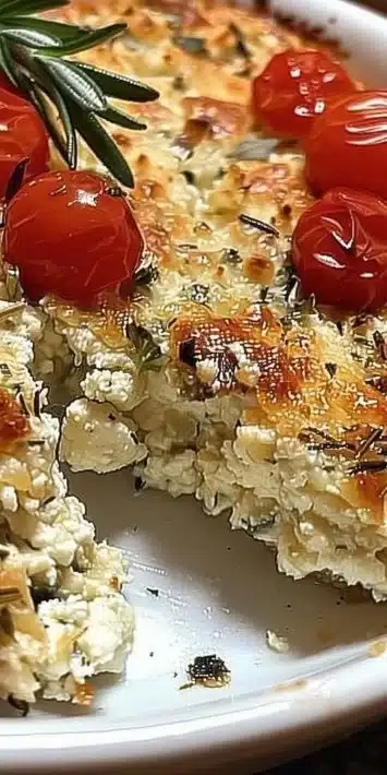 Delicious Ricotta Herb Bake served on a festive table for Christmas dinner