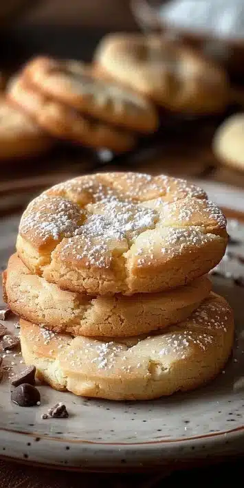 Delicious homemade shortbread cookies on a rustic wooden table