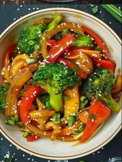 Colorful veggie stir-fry with fresh vegetables and vibrant flavors
