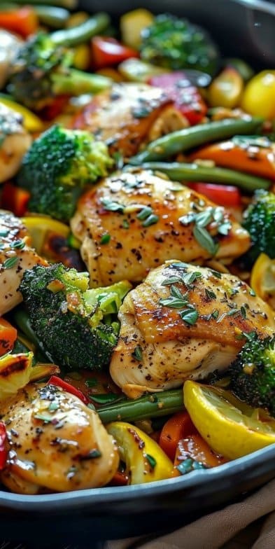 Lemon Garlic Chicken & Veggie Skillet: 5-Star Delight