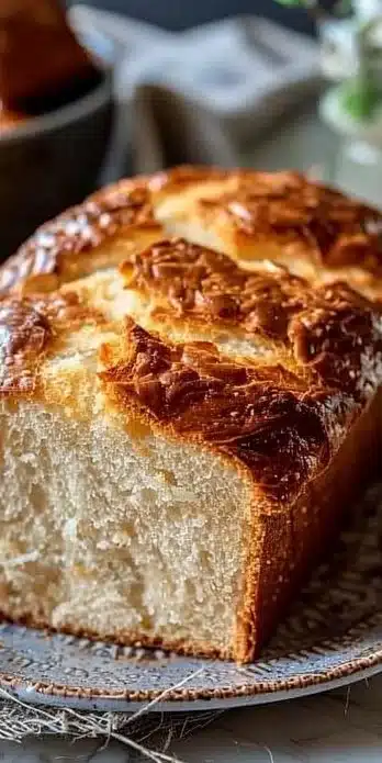 Zero carb yogurt bread fresh out of the oven, fluffy and healthy.
