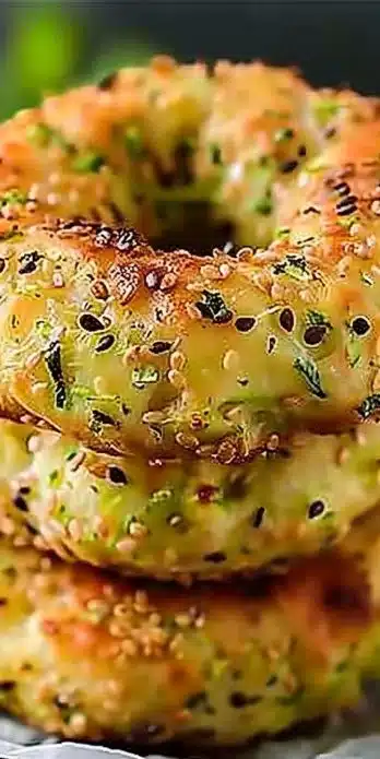 Low carb zucchini bagels ready to enjoy, perfect for a keto diet