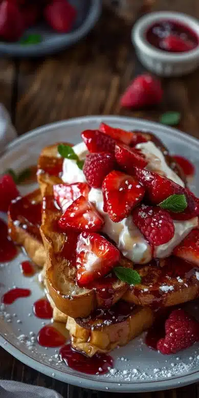 Baked Strawberries and Cream French Toast