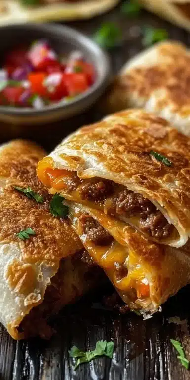 Beef and Cheese Chimichangas
