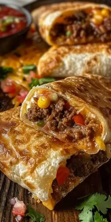 Beef and Cheese Chimichangas