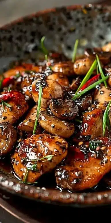 Black Pepper Chicken with Mushrooms