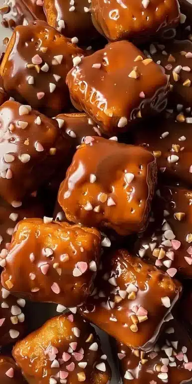 Delicious Caramel Pretzel Bites on a plate, perfect for snacking.