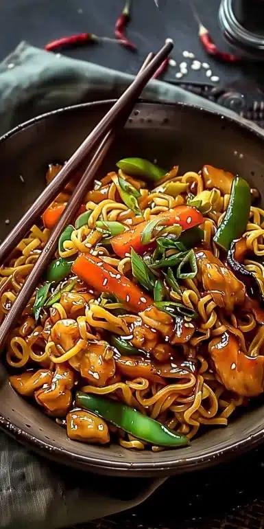 Caramelized Chicken Stir-Fry Noodles