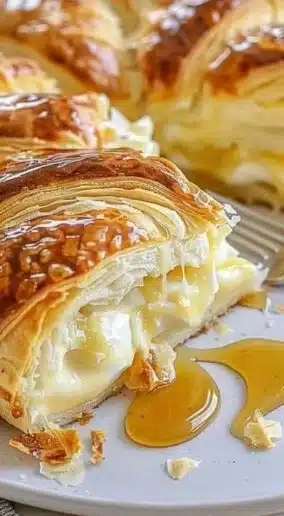 Cheesecake Crescent Rolls Casserole with layers of creamy cheesecake and dough