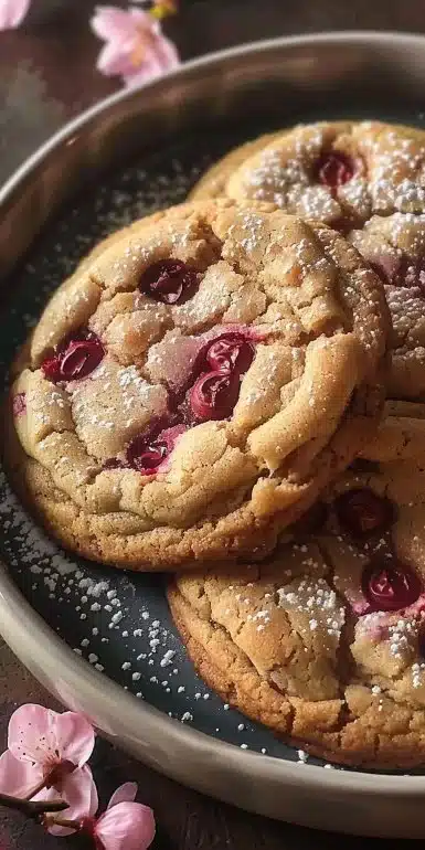 Delicious Cherry Blossom Cookies decorated with pink icing