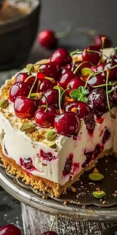 Cherry Pistachio Cheesecake