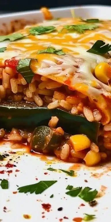 Delicious Chile Rellenos Casserole featuring stuffed peppers and cheese
