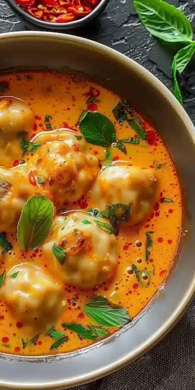 Coconut Curry Soup with Dumplings