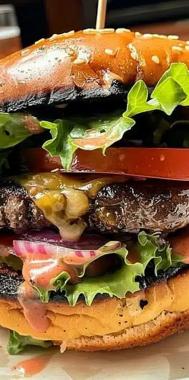 Delicious Crack Burgers with toppings and perfect grill marks
