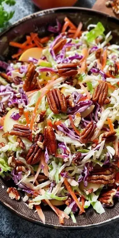 Crispy Apple Coleslaw with Pecans