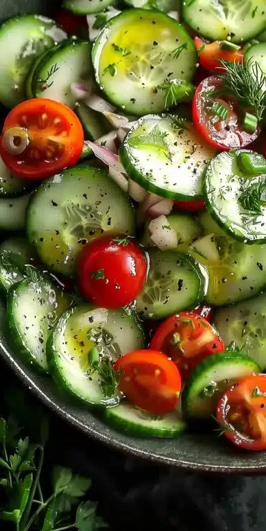 Delicious Cucumber Ranch Crack Salad with fresh ingredients and creamy dressing