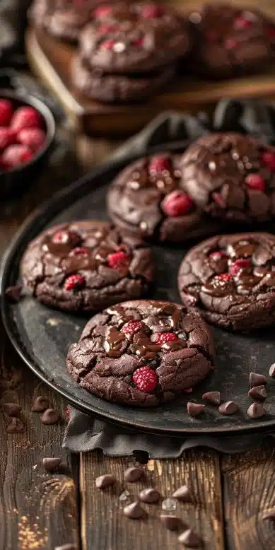 Decadent Chocolate Raspberry Cookies