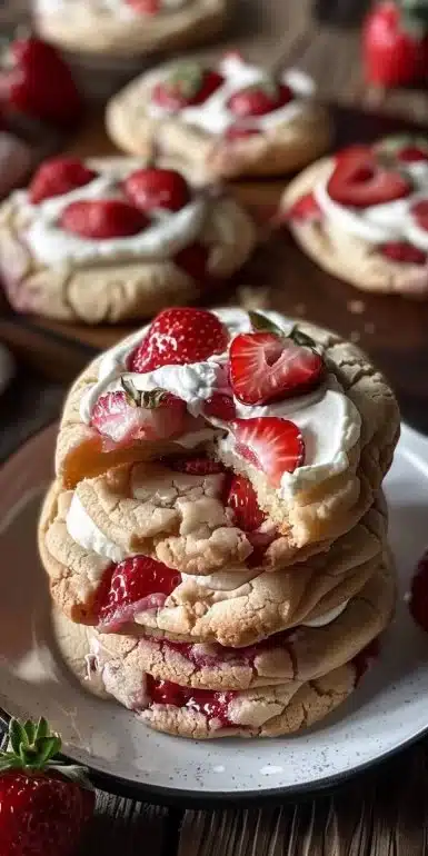 Decadent Strawberries and Cream Cookies