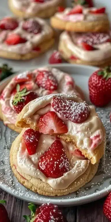 Decadent Strawberries and Cream Cookies