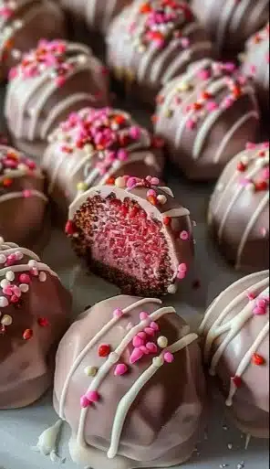 Decadent Strawberry Cake Truffles