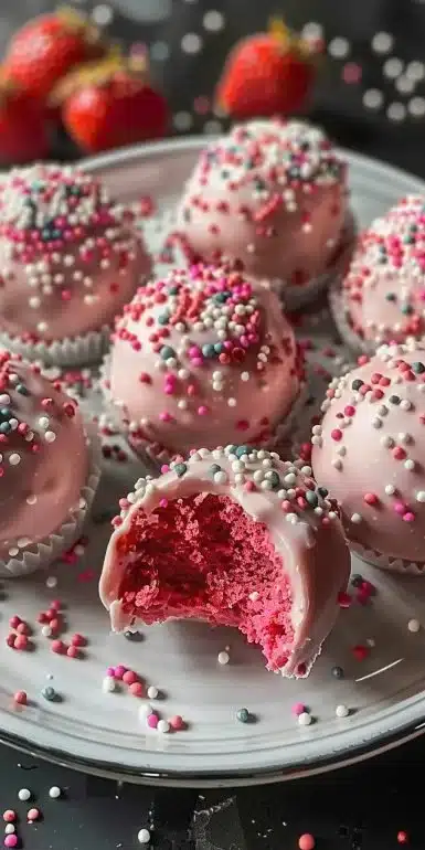 Decadent Strawberry Cake Truffles