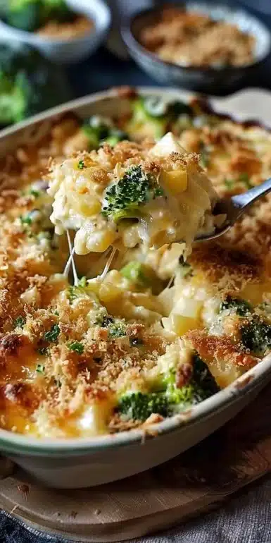 Deliciously Cheesy French Onion Broccoli Cheese Casserole