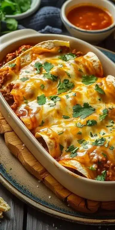 Easy Cheesy Ground Beef Enchiladas