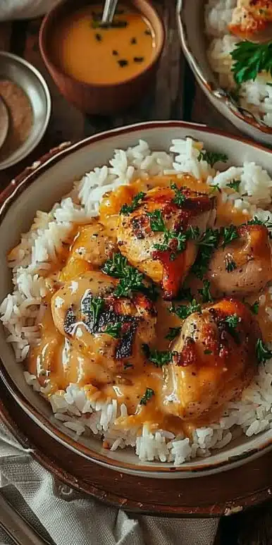 Easy Smothered Chicken and Rice