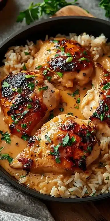 Easy Smothered Chicken and Rice