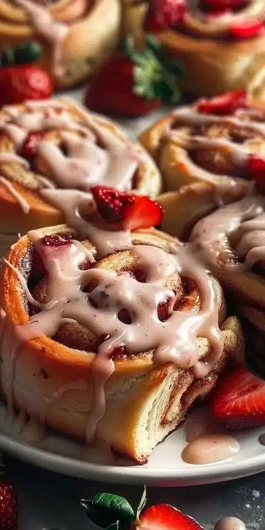 Easy Strawberry Cinnamon Rolls