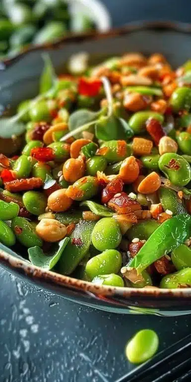 Fresh & Crunchy Edamame Peanut Salad